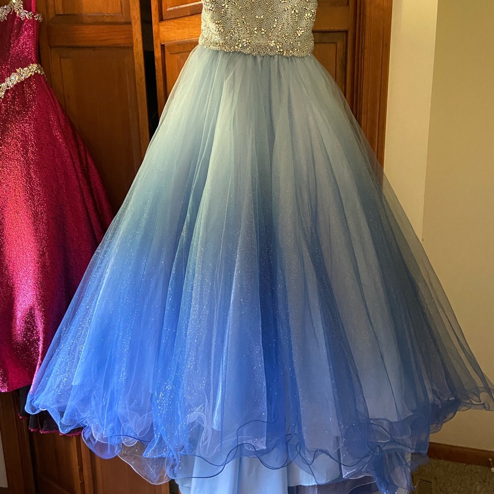 Elegant Blue Ombré Liz Chen pageant dress - Picture 4 of 4